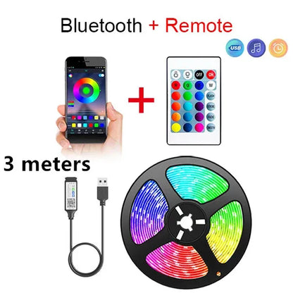 Bluetooth-LED-Streifen, smarte SMD 5050-LED-Streifen mit App-Fernbedienung, flexibles LED-Band, LED-Lampenband für TV-Hintergrundbeleuchtung, Spielzimmer und Heimdekoration