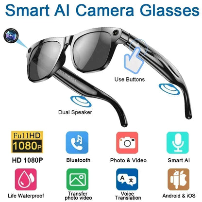 Lenovo 100MP Camera 8K HD Smart Glasses Chat GPT 260mAh Battery Bluetooth Call Voice Assistant Control Smart Glasses for Men