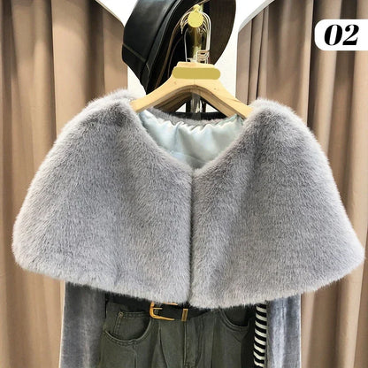 110cm Fur Shawl Wedding Wrap For Formal Dress Cheongsam Married Outerwear Bridal Cape Autumn Winter Jacket Bolero