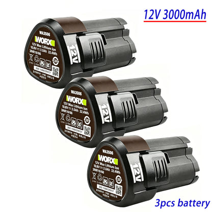 100% New 12V 3000mAh RW9300 WA3503 Replacement Li-ion Battery For Worx WA3504 WA3505 WA3553 RK2515K2 Cordless Tool Power Battery