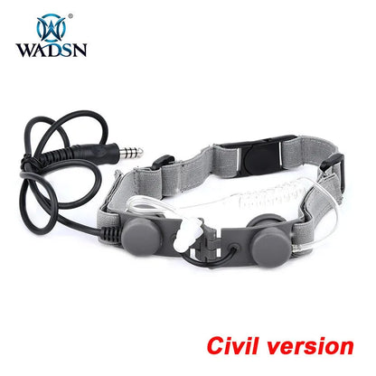 WADSN Airsoft Tactical Throat Microphone Headset Neck Laryngeal Military Earphone U94 PTT Fit Kenwood BaoFeng UV-5R UV-5X UV-82
