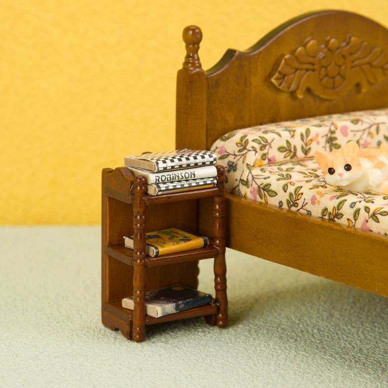1:12 Toy Model Dollhouse Furniture, Miniature Bedside Nightstand for Stylish Bedroom Decor