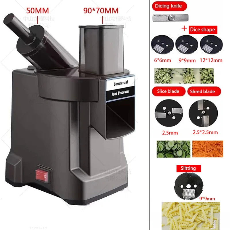220V Vegetable Chopper  Multifunctional Electric Cutting Machine Carrot Potato Cutter Slice Shred Diced Food Processor