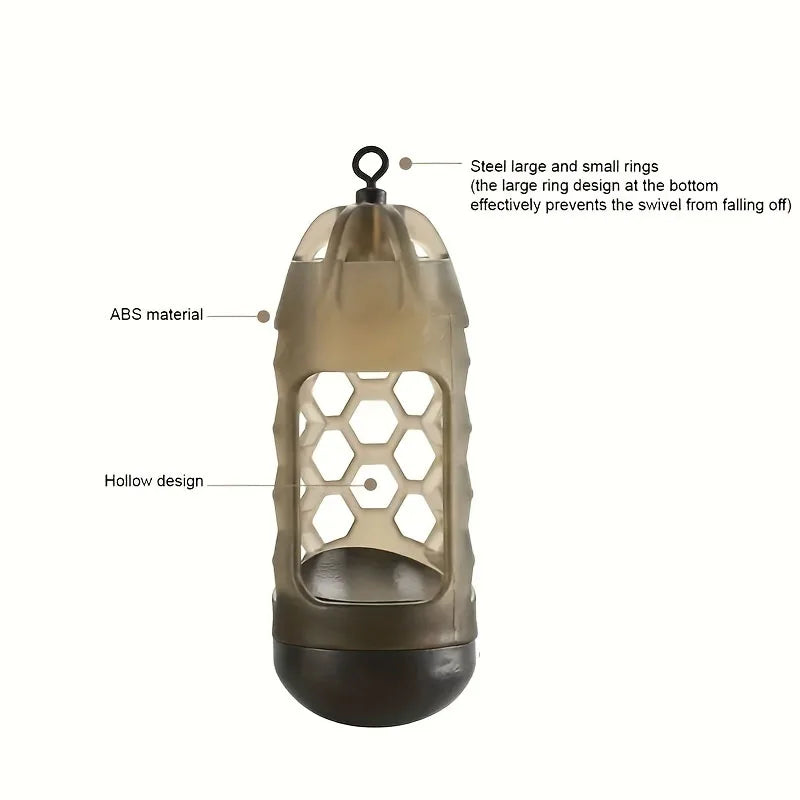 2/3pc Carp Fishing Feeder with Weight | Light Brown High-Density Polymer Bait Holder for Efficient Distribution & Easy Loading