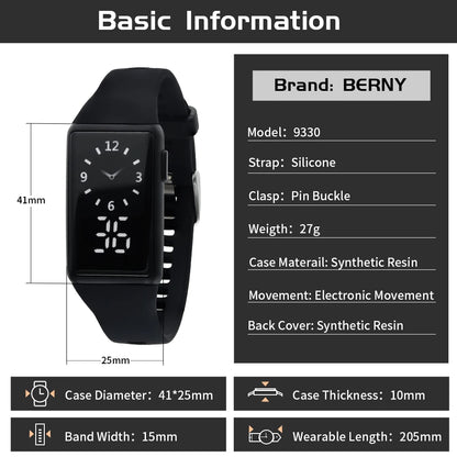Electronic Sport Watch Multifunctional Easy Read Lightweight Mini Electronic Display Digital Watch for Women's Sports Wristwatch