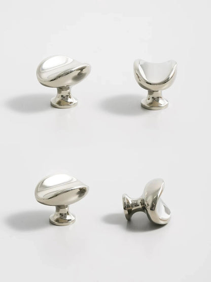 Bedroom Furniture Bright Silver Solid Brass Closet Wardrobe Door Handles Shoe Cabinet Drawer Silver Kitchen Small Pulls Knobs
