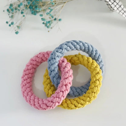 Cotton Dog Toys Puppy Chewing Toys Rope Knot Toy Durable Braided Dog Toys Dog Cleaning Teeth Braided Bone Rope Pet Products