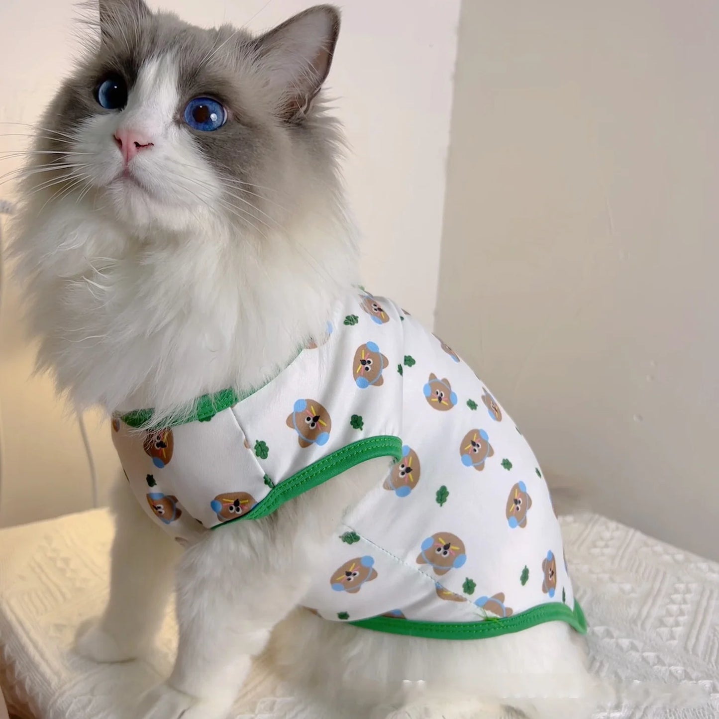 Pet Dog Clothes Puppy Summer Vest Thin Pomeranian Jumper Bear Print T-shirt Teddy Cartoon Clothing Dog Products Xs-xl