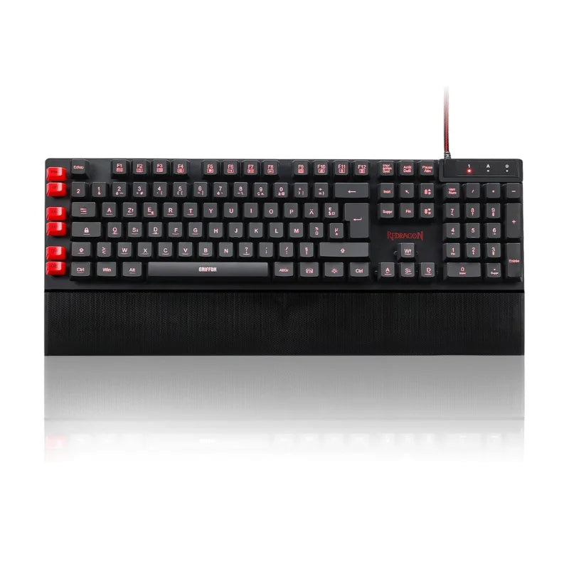 Redragon K505 Gaming Keyboard, French AZERTY, Rainbow Backlight, 26 Anti-Ghosting Keys, Wired Gaming Keyboard, Membrane Keyboard