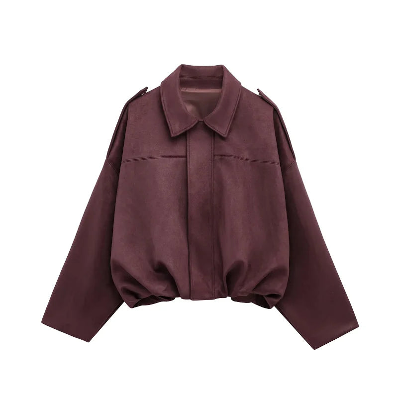 HXAO Elegant Bomber Jackets 2025 Women's Spring Long Sleeve Jackets Ladies Fashion Casual Plus Size Coats New In Outerwears