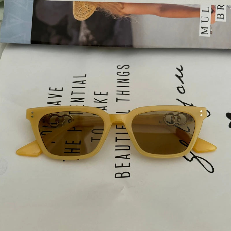 GAMBLE MONSHER Driving Sunglasses Women's UV Protection Large Small Faces Sunscreen Fashionable round Frame Glasses
