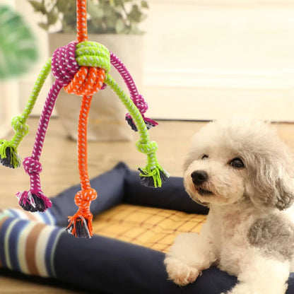 Dog Puppy Teeth Cleaning Interactive Toy Bite Rope Toy Pet Wear-Resistant Cotton Knot Chewing and Bite Resistant Pet Supplies