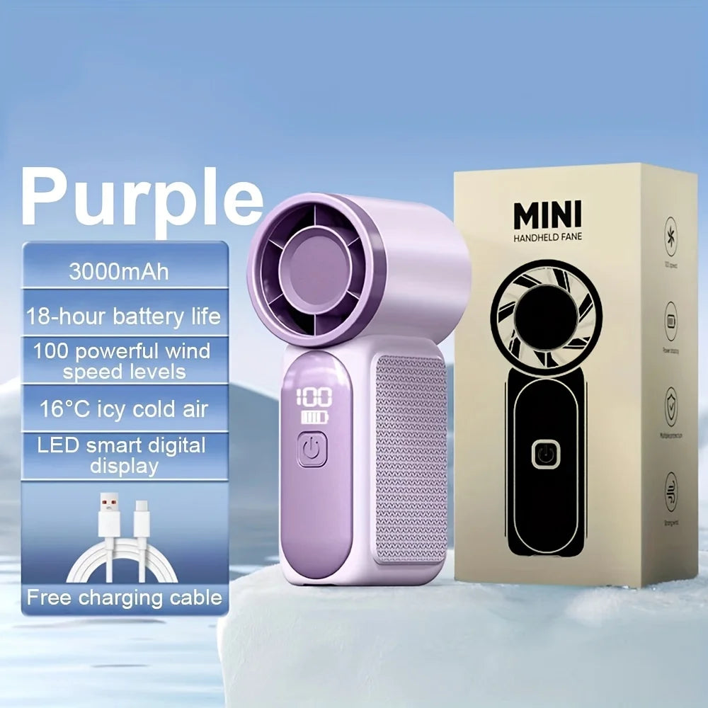 Mini Handheld Fan 3600mAh High-Speed Portable Turbo Pocket Fan for Outdoor Travel
