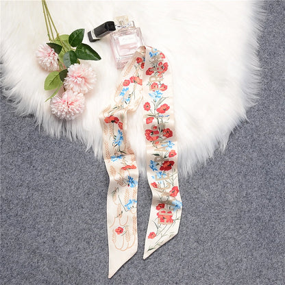 2024 New Luxury Brand Scarf Tarot Women Scarf Bag Hair Skinny Silk Scarves Design Foulard Neckerchief Headband For Ladies