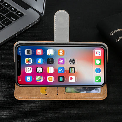 Leather Wallet Cwowdefu S18 Case 6.58" Fashion Luxury Protective Customize Cover Phone Card Wallet Card Slots Book Style