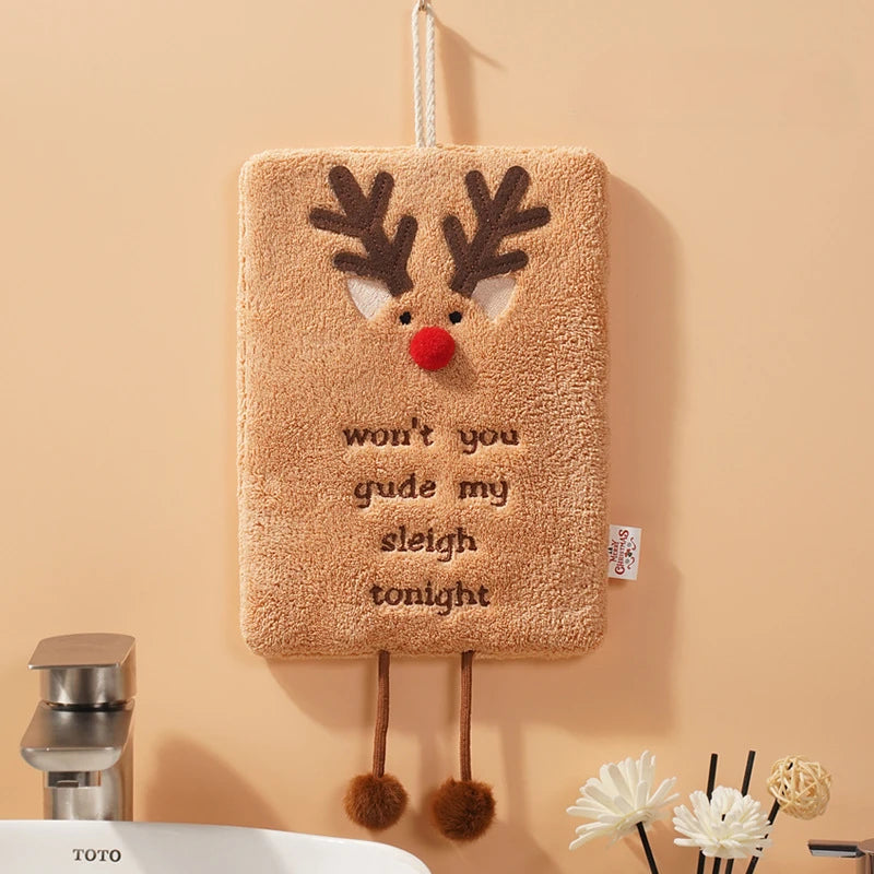 Christmas Hand Towels Kitchen Cloth Housewarming Gifts Christmas Decoration Dish Towel sfor Home Holiday Xmas ﻿Cloth Man Woman