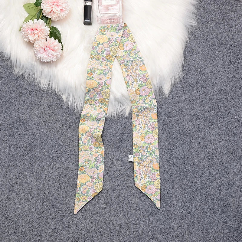 2024 New Luxury Brand Scarf Tarot Women Scarf Bag Hair Skinny Silk Scarves Design Foulard Neckerchief Headband For Ladies