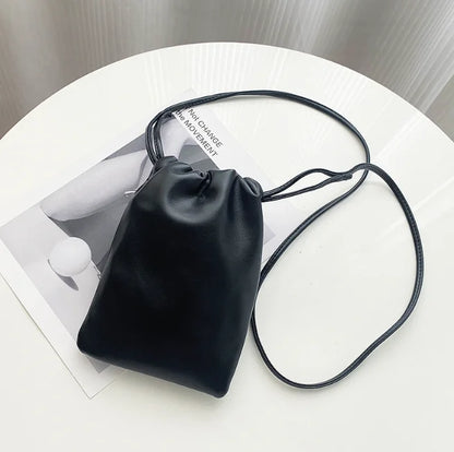 New mobile phone bag women's bag fashionable simple small lucky bag single shoulder crossbody bucket bag drawstring small bag