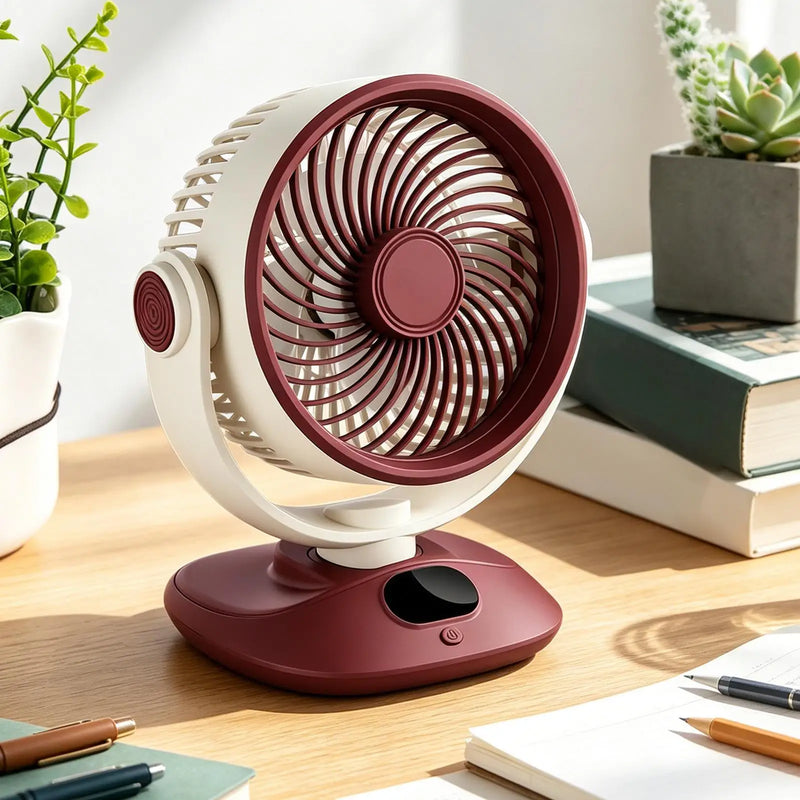 Portable Small Oscillating Fan 3 Speeds Rechargeable Battery Powered for Bedroom Living Room Kitchen Study Travel RV Camping
