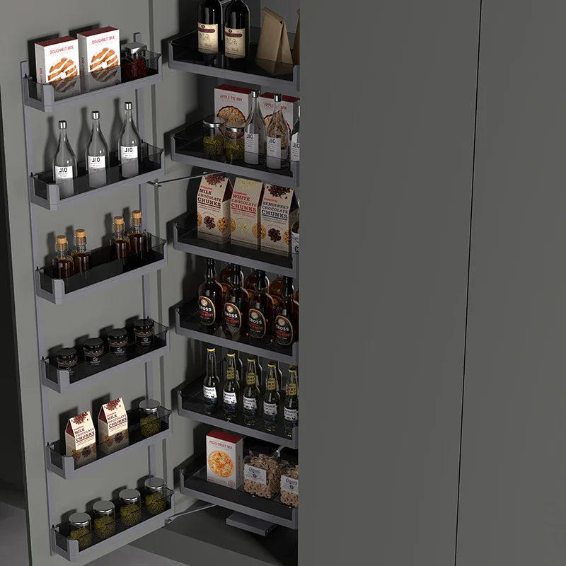 Tall Kitchen Cabinet Organizer With Pull-Out Sliding Basket Pantry Storage Unit For Efficient Drawers Storage