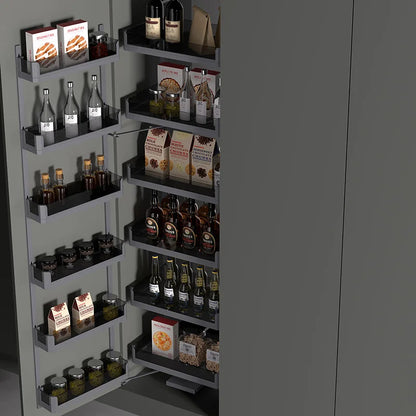 Tall Kitchen Cabinet Organizer With Pull-Out Sliding Basket Pantry Storage Unit For Efficient Drawers Storage