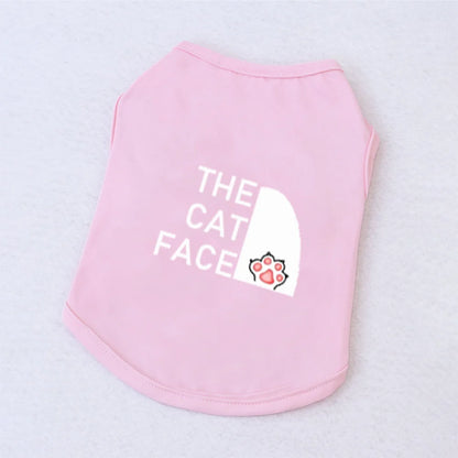 1 Pc Pet Vest, Text Print Summer Breathable Cat Clothing, Siamese, Ragdoll Silver Tabby vest