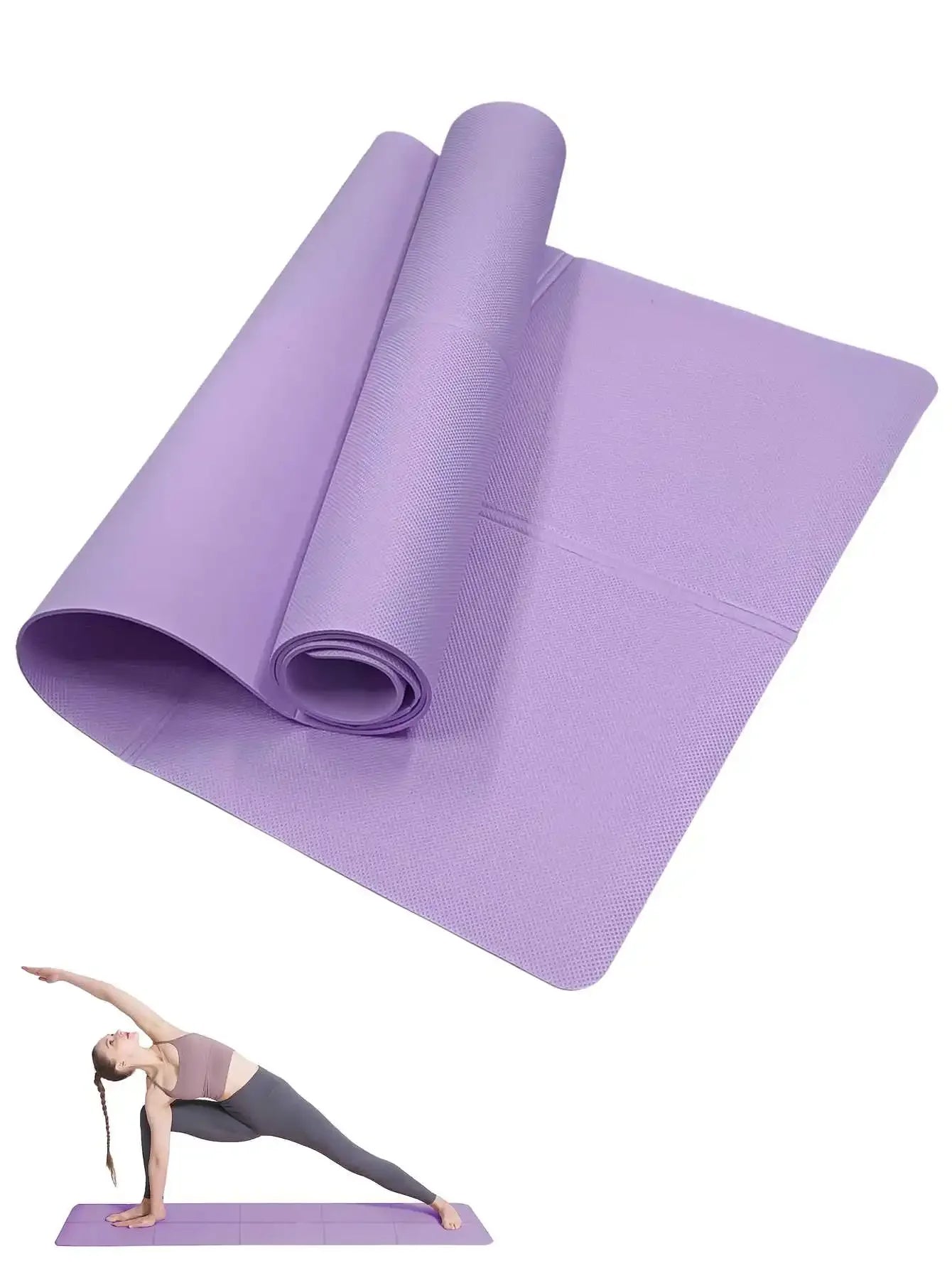 4mm Anti-Slip Yoga Mat Portable Fitness Workout Mat For Pilates Home Gym Ladies Exercise