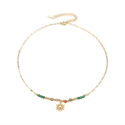 2023 New Fashion Metal Chain Necklace Vibrant Colored Beads Necklace Necklace