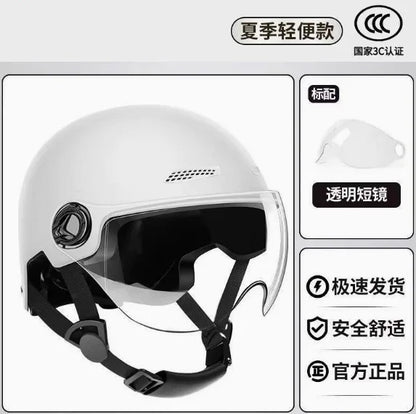 Motorcycle Open Face Helmet with Visor, Safety Scooter Helmet for Electric Bike & Cycling