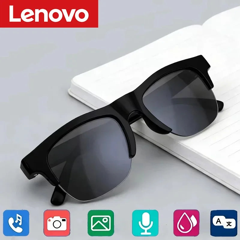 Lenovo New AI Smart Glasses 1600W Pixel Camera Video Recording AI Photo Recognition Bluetooth Call Voice Translation Sunglasses