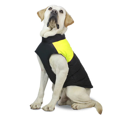 Winter Pet Coat Dog Clothing Warm Rainproof Overall Traction Cotton Pet Clothing Thick Big Dog Vest Pet Supplies Charge Coat