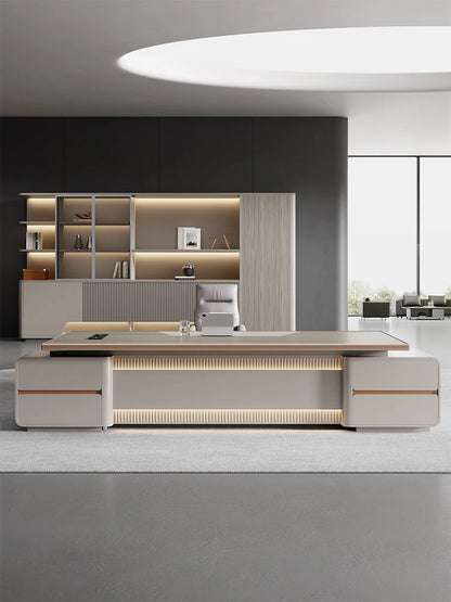 Boss's Desk, Aluminum Alloy CEO's Desk, Simple And Modern, Manager's Office Furniture