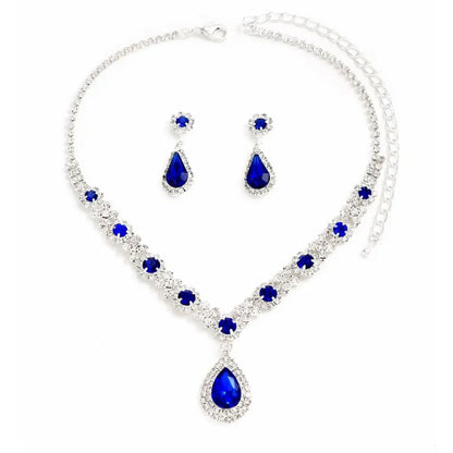Fashionable Crystal Jewelry Necklace Earring Set Premium Luxury Pendant Necklace Original Design Inlaid Zircon