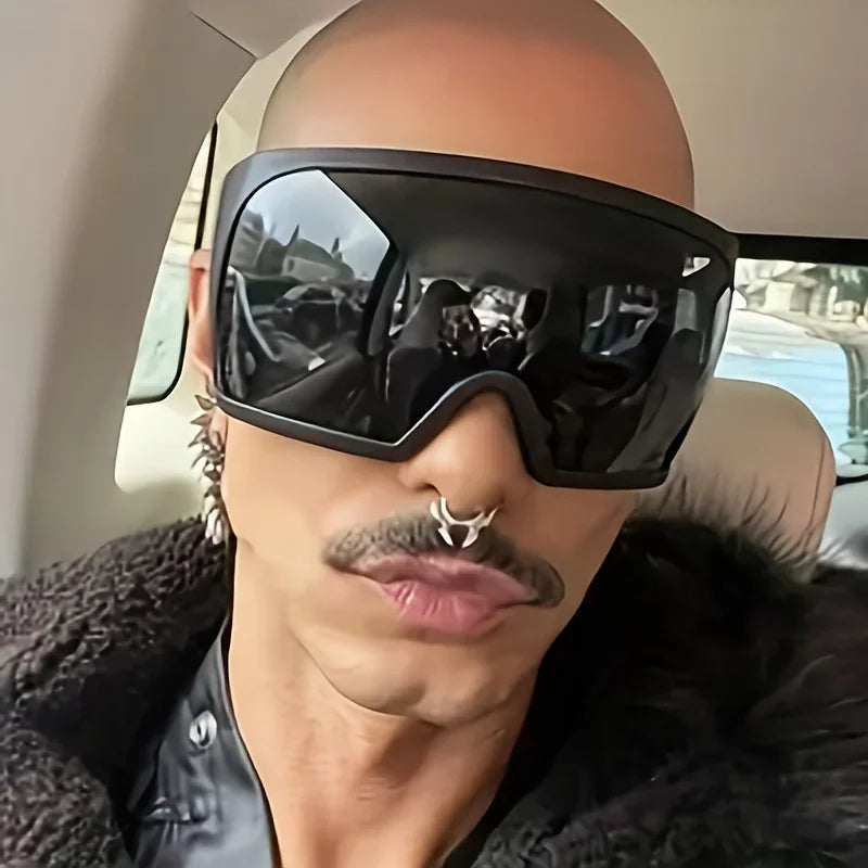 Oversized Sunglasses Men Wrap Anti Wind Personal Large Shades Futuristic Fashion Future Shield Uv400 Cycling Motorcycle