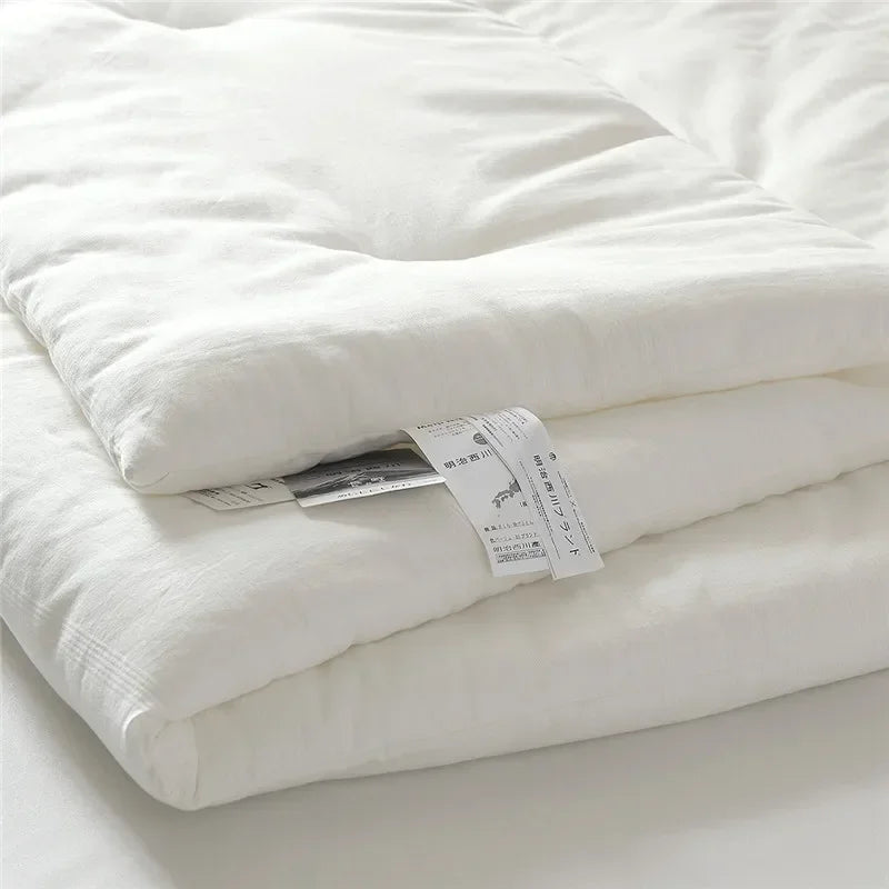 Japan Meiji Nishikawa Comforter Duvet Insert - Quilted White Comforters Queen Size All Season Down Bedding Comforter with Corner