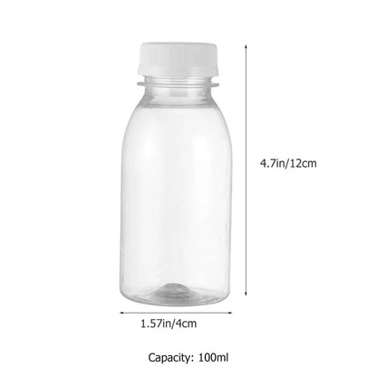 6 Pack Plastic Bottles 100ml Milk Bottles Juice Bottles Leakproof Milk Bottles Portable Beverage Bottles Plastic Water Bottles