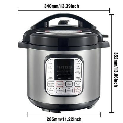 5L Electric Pressure Cooker Stainless steel Smart Multicooker for Kitchen Slow Cooker Rice Cooker Steam Pot Food Warmer 220V