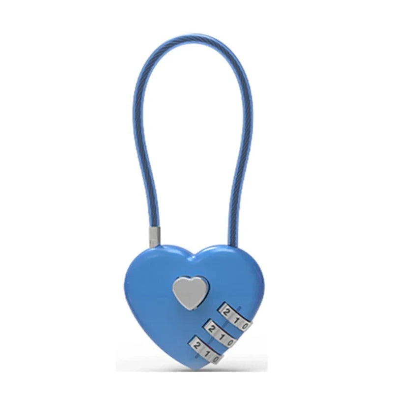 Love Lock Wedding Lock Heart Love Combination Lock School Bag Backpack Trolley Box Concentric Lock Color Zinc Alloy
