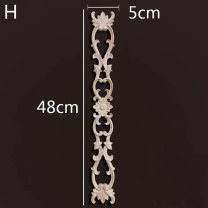 Wooden Furniture Appliques Luxury Living Room Decoration Home Decor Antique Onlays Mouldings Unique Natural Floral Wood Carved