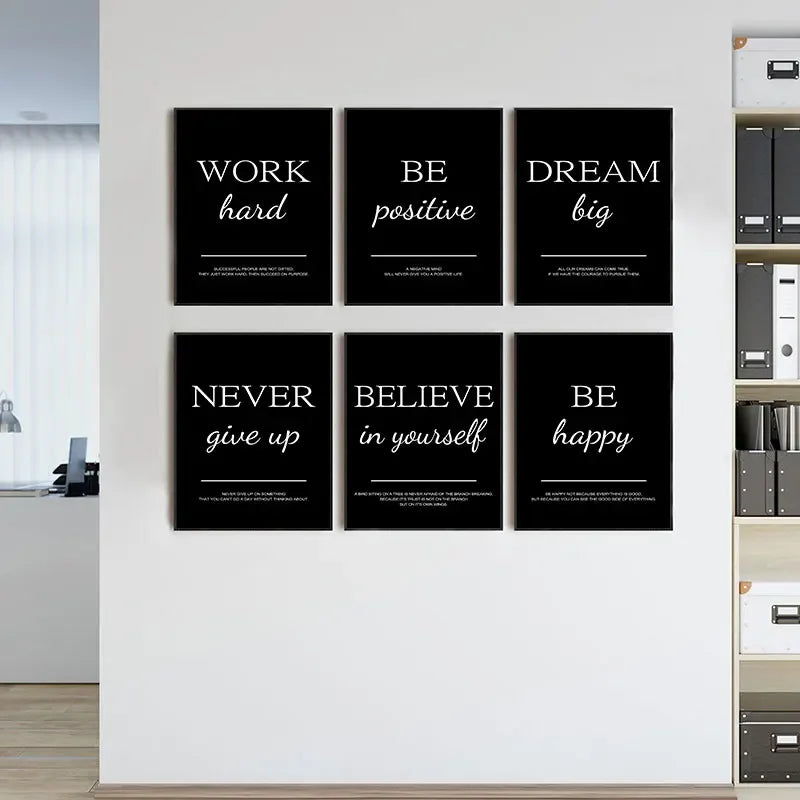 Modern Simple Inspirational Quotes Canvas Art Painting Prints Nordic Wall Decorative Posters for Living Room Office Home Decor