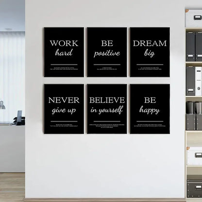 Modern Simple Inspirational Quotes Canvas Art Painting Prints Nordic Wall Decorative Posters for Living Room Office Home Decor