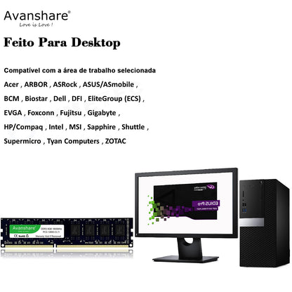 Ram DDR3 DDR4 DDR5 32GB 16GB 8GB 4GB1333 1600 2400 2666 3200 5600MHz Desktop Memory For All Motherboards Intel AMD By Avanshare