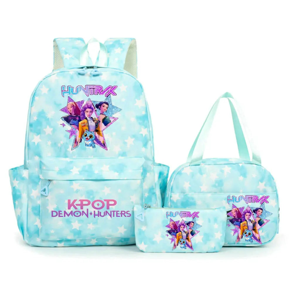 KPop Demon Hunters Backpacks Campus Student School Bags for Teen Men Women Tote Bag Clutch Pocket Nylon Backpacks Travel