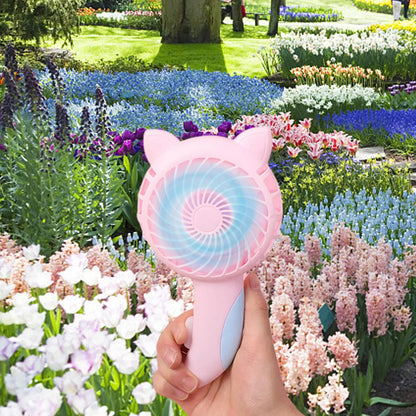 Portable Hand Pressure Fan Mini Handheld Fan Without Battery Cartoon Fan Summer Air Cooler Travel Home Fan Cute Cat Hand Fan