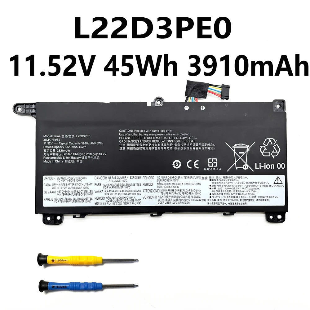 L22M4PE0 L22D4PE0 L22B4PE0 L22D3PE0 L22M3PE0 L22B3PE0 60Wh 45Wh Laptop Battery For Lenovo THINKBOOK 14 G4 IML 14 G6 G7 Free Tool