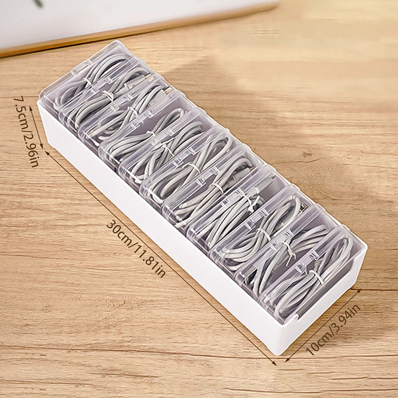 1Set Data Cable Storage Box Cable Organizer Bag With Power Charging Cable Management And Desktop Cable Management Organization