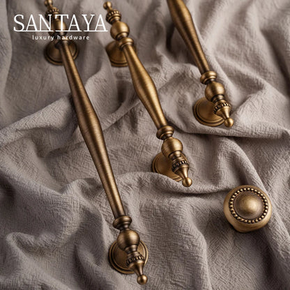 Santaya Bronze Solid Antique Brass Cabinet Handles Wardrobe Pull Cupboard Door Knob Kitchen Cabinet Handles Bronze Pulls