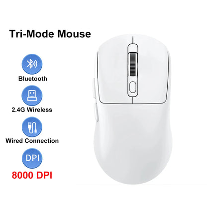 KEBIDUMEI Tri-Mode Bluetooth Mouse 800-8000 DPI Gaming Mouse 2.4G Wireless Mouse Wired Mouse Rechargeable Silent Mice for Laptop