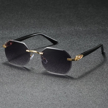 1PC Fashionable Design Sunglasses, Frameless, Suitable For Both Men And Women, Casual Wear, Holiday Use, Sturdy Glasses