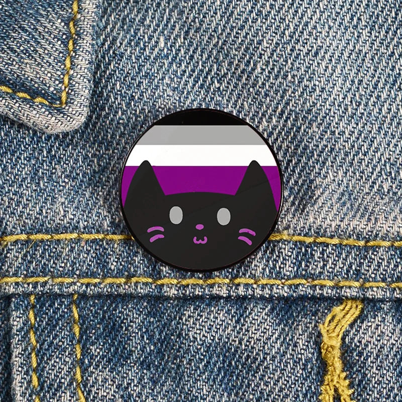 Lapel teacher tote Bag backpacks Badge Cartoon gift Pines Brooch for women Non Binary Pride cat Pins Custom cute Pines Shirt